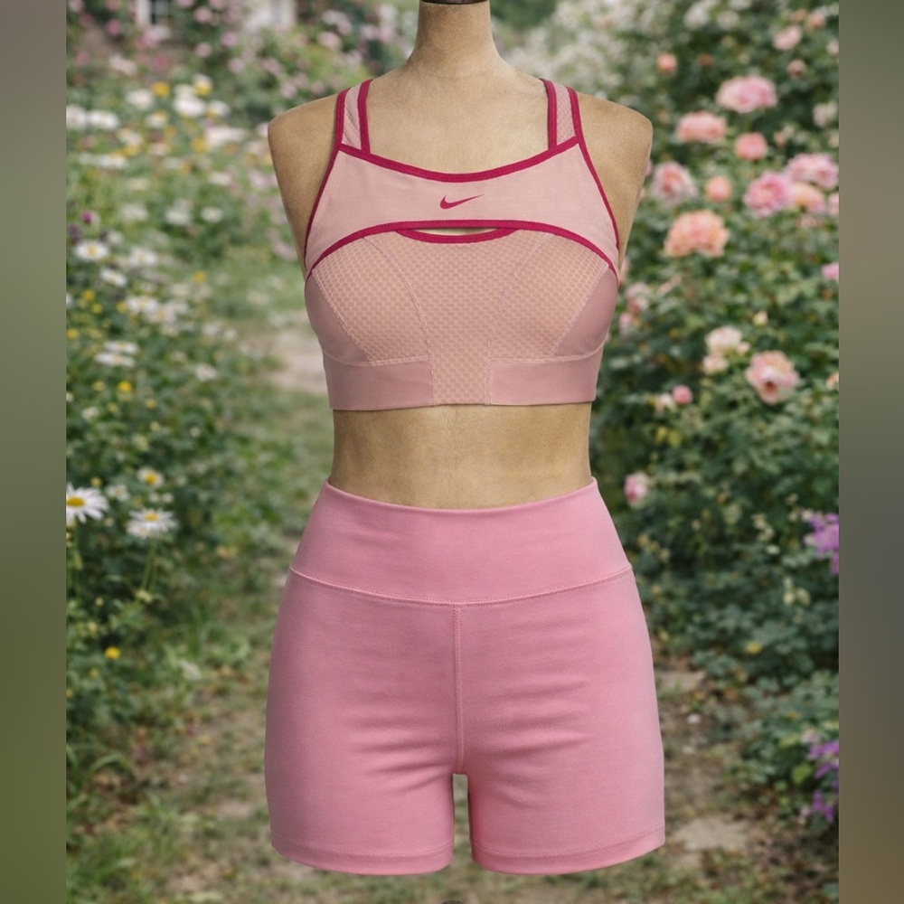 Nike Magenta & Rose Gold Pink Alpha Ultrabreathe High Support Sports Bra